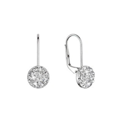 Evolution Group Cz Stříbrné náušnice s krystaly Swarovski, Crystal 31321.1