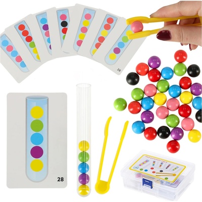 Montessori KIK Vzdelávacie puzzle farebné loptičky