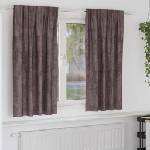 Pure Line Home Кадифени завеси в цвят тъмнокафяв с комбиниран перделък, 2 бр. , 140 x 175 см