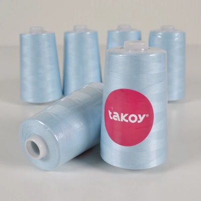 Takoy Overlock / coverlock polyesterová nit TKY 5000 barva světle modrá – Zboží Dáma