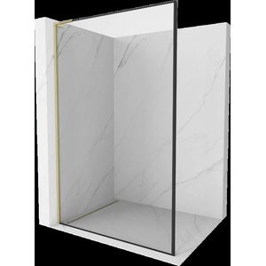 Mexen Kioto L преграда за душ Walk-in 110 x 200 см, черна рамка, златно матирано - 800-110-103-55-70 (800-110-103-55-70)