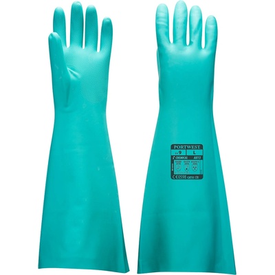 Portwest nitrile a813 / Удължени нитрилни ръкавици - зелени l (a813gnrl)