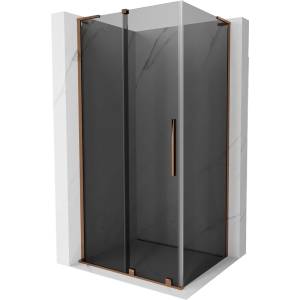Mexen Velar L плъзгаща се душ кабина 120 x 90 cm, графит, розово злато - 871-120-090-43-60 (871-120-090-43-60)