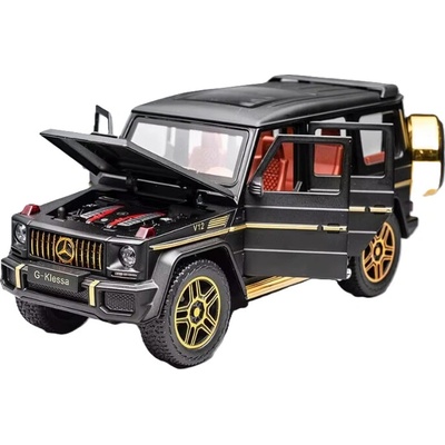 Mercedes Benz G 63 Brabus kovový model hračka na baterie světla zvuk Černá 1:24