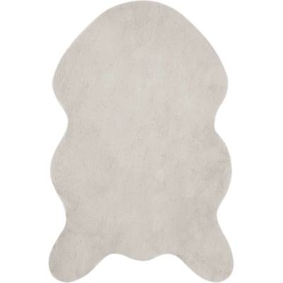 Pure Line Home Фигурална пътека olite имитация на заешка козина, с неплъзгаща се основа, Бежово