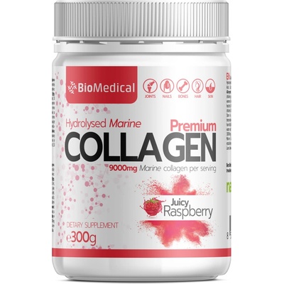 BioMedical Premium Hydrolyzovaný rybí kolagen juicy raspberry 300 g