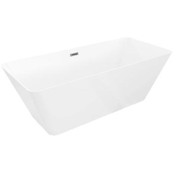 Mexen Velo Slim самостоятелна вана 170 x 75 см, бяла, преливник gun gray четкан - 52811707500-66 (52811707500-66)