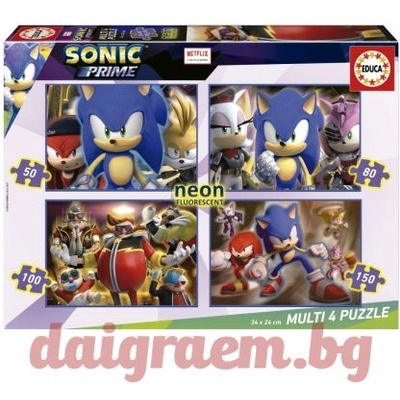 Educa Неонов пъзел educa 19631 - 380 части - Соник (edu19631)