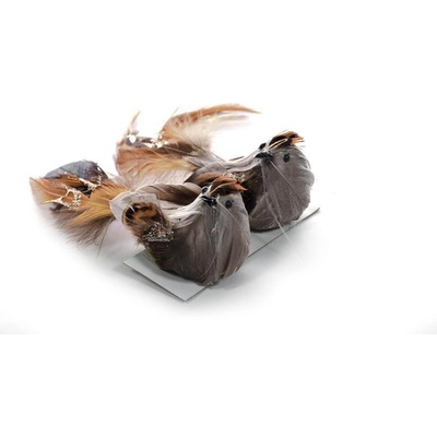 MagicHome SLOVAKIA TREND Vtáčik so štipcom hnedý 15x5x5 cm 2 ks