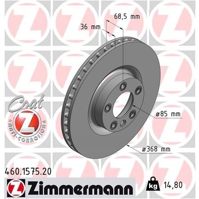 Brzdový kotúč ZIMMERMANN 460.1575.20 (460157520)