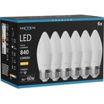 Mexen Nova 6x LED крушка E27, C37, 8W, Топла - 3000K, 840 lm - L102-E27-0830-01x06 (L102-E27-0830-01x06)