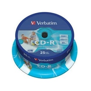 Verbatim CD-R(25-Pack)Шпиндел/За печат/52x/700MB/DLP (43439)