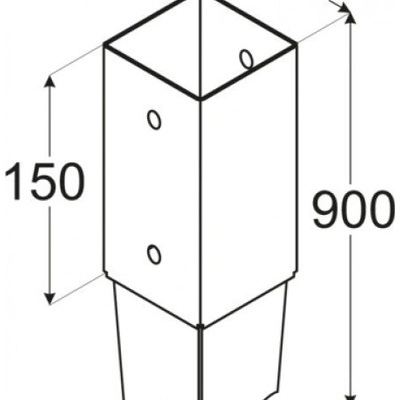 Trebor Pätka stĺpiku špicatá 101x900x150mm PSG 100/900