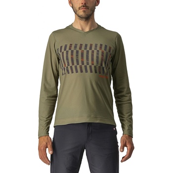 Castelli Trail Tech LS Tee Olive green/Dark grey/Orange