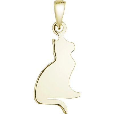 Evolution Group Pozlacený stříbrný přívěsek kočka 64096