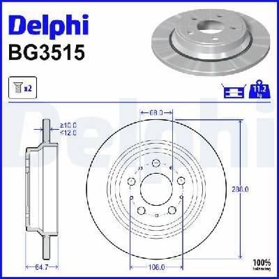 Brzdový kotúč DELPHI BG3515