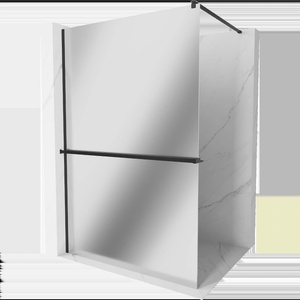 Mexen Kioto+ душ преграда с рафт Walk-in 110 x 200 см, огледало, черна - 800-110-121-70-50 (800-110-121-70-50)