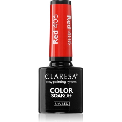 Claresa SoakOff UV/LED Color Rainbow Explosion гел лак за нокти цвят RED 406 5 гр