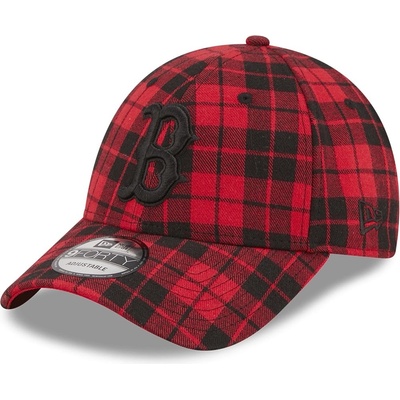 New Era 9FORTY MLB Plaid Boston Red Sox Scarlet Red