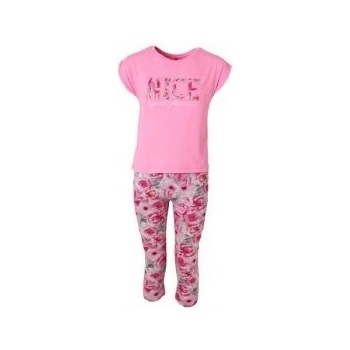 Losan dívčí set tričko a 3 4 legíny NICE Neon Rosa 7148004AB NEON růžová