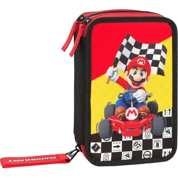 Panini Ученически несесер с пособия Panini Super Mario Mariokart - Red, с 3 ципа (71882)
