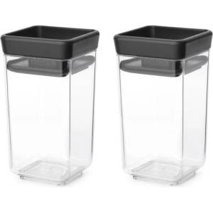 Brabantia Бурканчета за съхранение на подправки комплект Brabantia Tasty+ Stackable 2x0.15L Dark Grey (1008883)