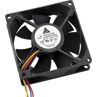 Ventilátor 80x80x25mm, DC 12V, IP20, DELTA AFB0812SH