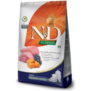  Farmina Farmina Pet Food LAMB & BLUEBERRY PUPPY MEDIUM & MAXI Храна за кучета, суха, за бебета, от средна и голяма порода, с агнешко и боровинки