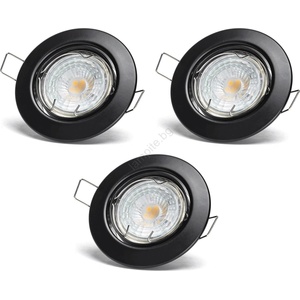 Aigostar - комплект 3x LED вградено таванно осветително тяло 1xGU10/4, 5W/230V 6500K черно (AI2662)