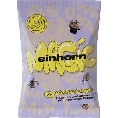 Einhorn Condoms: MAGIC, 7 thin vegan condoms in the chips bag