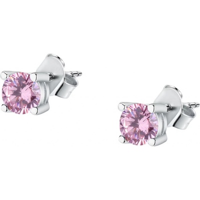 La Petite Story strieborné náušnice s ružovými zirkónmi Silver LPS01AWV16