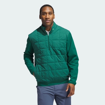 adidas mikina Ultimate365 Quilted Dwr Half zip zelená