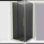 Mexen Velar плъзгаща се душ кабина 90 x 90 см, графит, матирано злато - 871-090-090-41-55 (871-090-090-41-55)