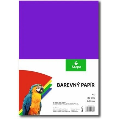Stepa farebný papier A4, 80g 12x5 listov mix farieb