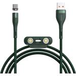 Baseus Кабел с магнитни конектори за Apple продукти с Lightning, microUSB и USB-C (100 см) - Baseus Zinc Magnetic Safe Fast Charging Data Cable (CA1T3-A06) (зелен) (CA1T3-A06)
