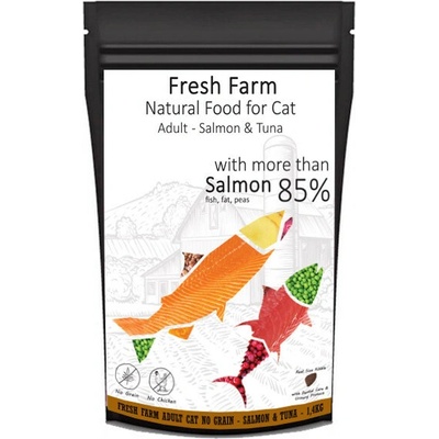Fresh Farm No Grain Adult Cat Losos a tuniak 1,4 kg