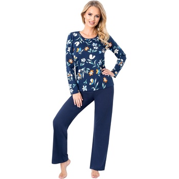 Donna Дамска пижама Piama-Caroline-Long-GranatowyV-65897-Granatowy - Червен, размер S