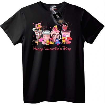 NOONEBRAND Тениска Свети Валентин Winnie the Pooh - 2XL, Black