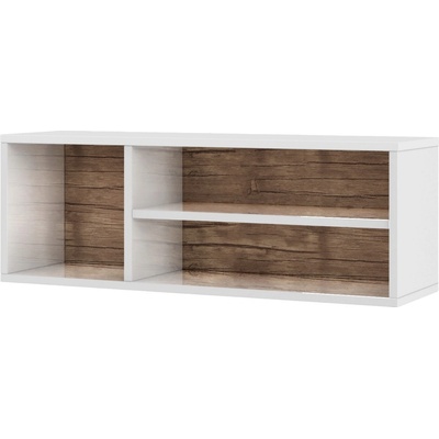 Мебели ДИМОВ Стенна етажерка Калифорния МК17 бял гланц / антик 90 см