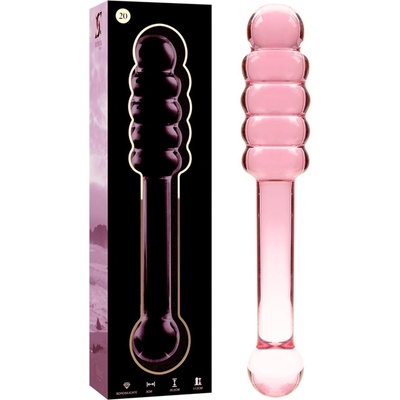 Ibiza Nebula Model 20 Dildo Borosilicate Glass 20.5 x 3 cm Pink