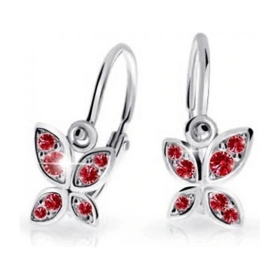 Cutie Jewellery Detské náušnice z bieleho zlata Motýlikovia C2259-10-X-2 červená