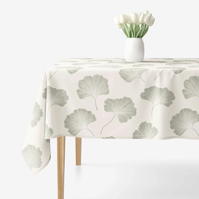 Goldea hranatý obrus 100% bavlnené plátno listy ginkga 120x140 cm