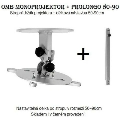 Fiber Mounts OMB Monoprojektor 50-90 stropní držák na projektor (Držák na projektory se stropním zavěšením, nastavitelná vzdálenost od stropu 50-90cm)