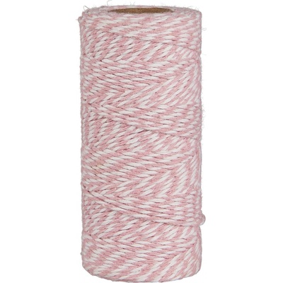 IB LAURSEN Bavlněný provázek Pink/White 100 m, růžová barva, textil