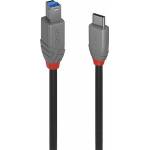Lindy Кабел Lindy, от USB-C(m) към USB-B 3.0(m), 2m, 4.5W, черен