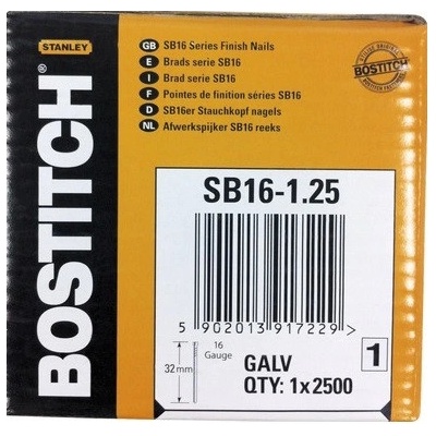 Bostitch hřebíčky SB16 - 32mm pozink 2500 ks v bal. SB16-1.25