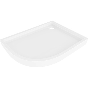 Mexen Flow+ асиметричен полукръгъл поддушов корито десен 100 x 90 cm, бял гланц - 46Q109010RH (46Q109010RH)