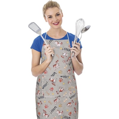 Bellatex Kuchyňská zástěra Ema Šedá Béžová zástěra 67x84 cm