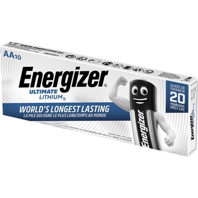 Energizer Батерия, AA молив, 10 бр. , литиева, ENERGIZER "Ultimate Lithium" 7638900343526 (7638900343526)