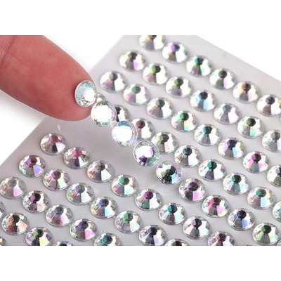 Samolepící kamínky AB efekt na lepícím proužku Ø6 mm - crystal AB